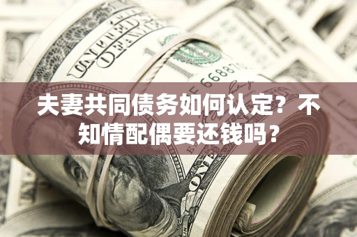 北京夫妻共同债务如何认定？不知情配偶要还钱吗？